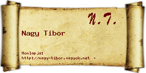 Nagy Tibor névjegykártya